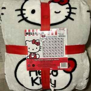 Hello Kitty Convo Red and Grey Queen Plush Blanket
